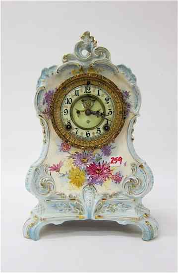 Appraisal: CHINA CASE MANTEL CLOCK Ansonia Clock Co time strike movement