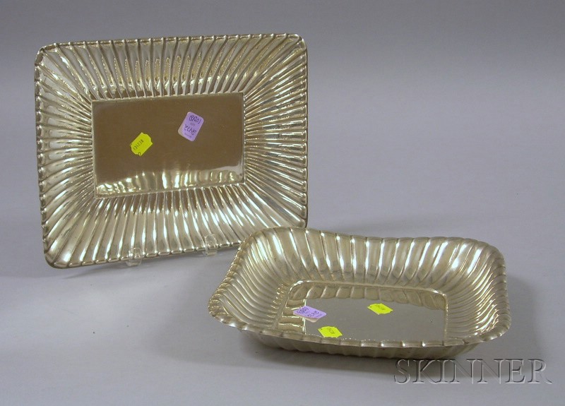 Appraisal: Two Reed Barton Sterling Silver Trays both with sectioned edges