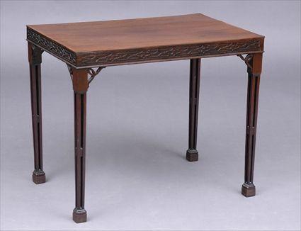 Appraisal: EARLY GEORGE III CARVED MAHOGANY SILVER TABLE The top with