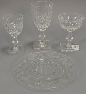 Appraisal: Thirty-two pieces of Hawkes crystal to include a set of