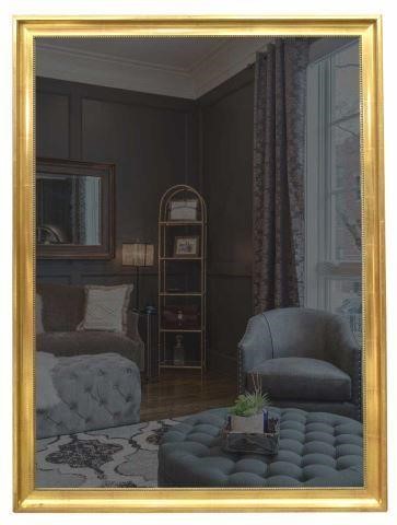 Appraisal: French giltwood mirror th c plain cavetto frame with beaded