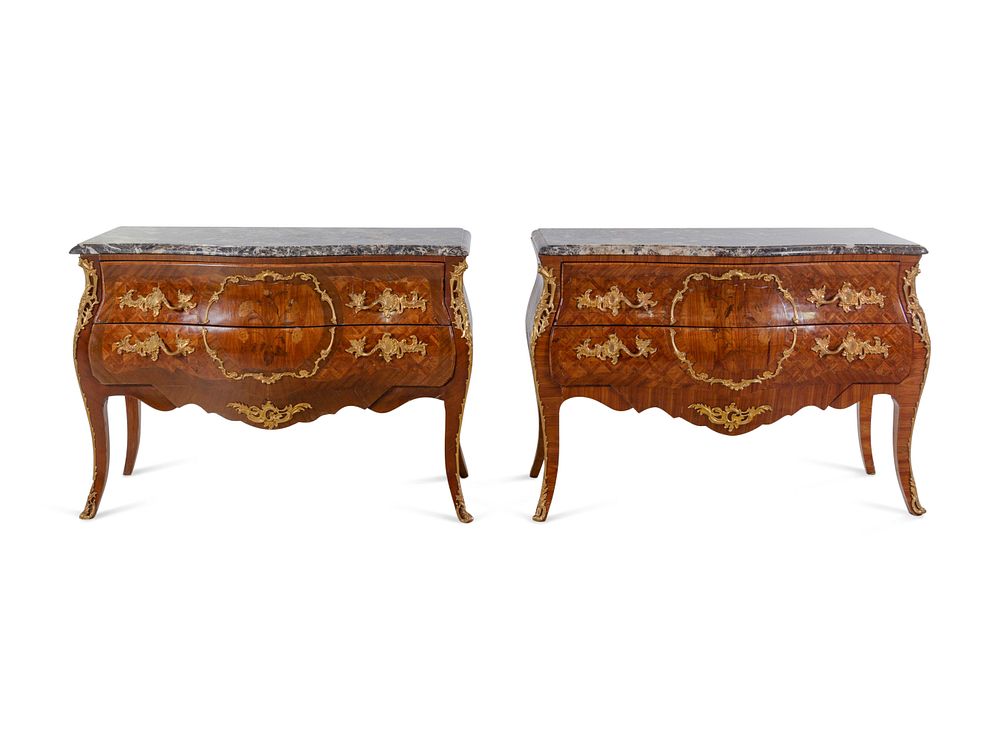 Appraisal: A Pair of Louis XV Style Gilt Bronze Mounted Sans