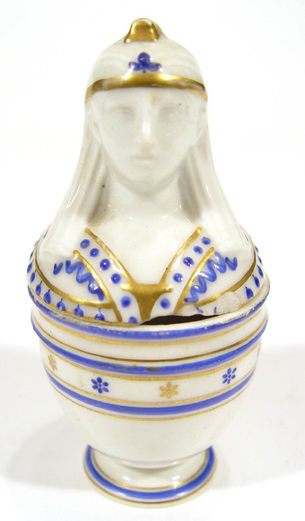 Appraisal: French porcelain inkwell and cover in the form of an