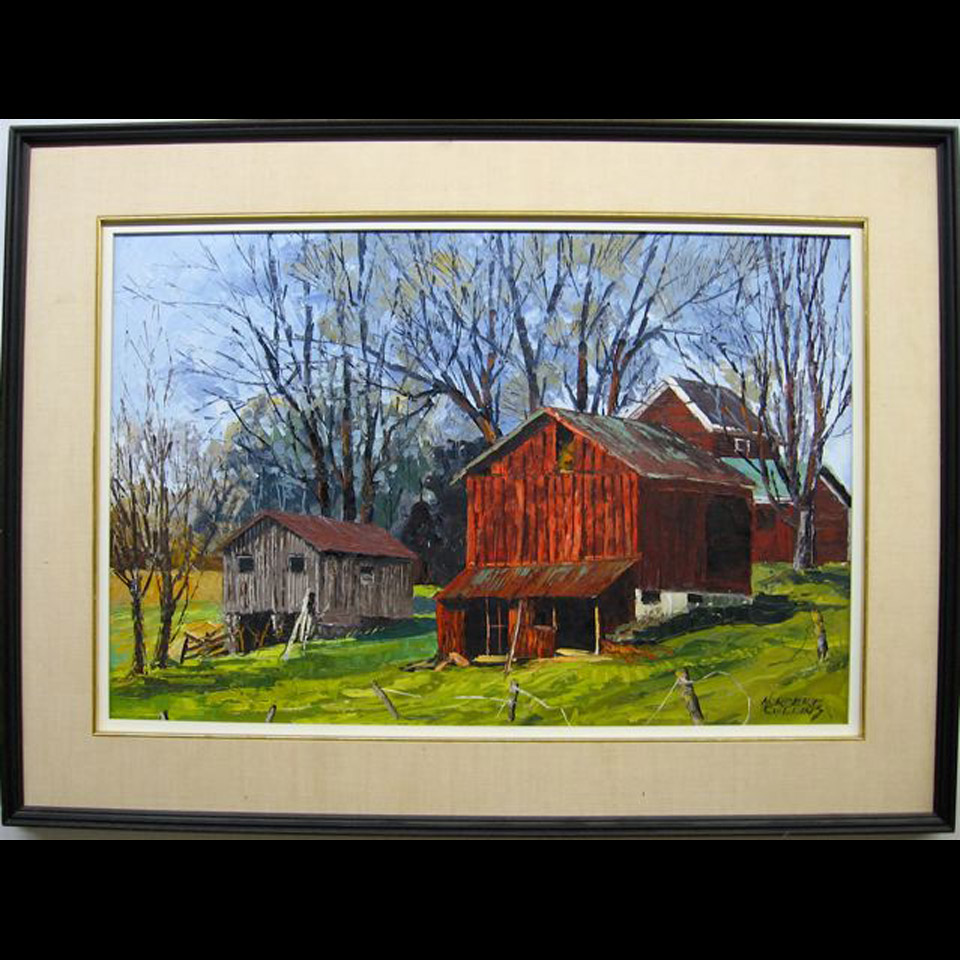 Appraisal: NORBERT COLLINS TH CENTURY CANADIAN RED BARN CORNWALL ONT OIL