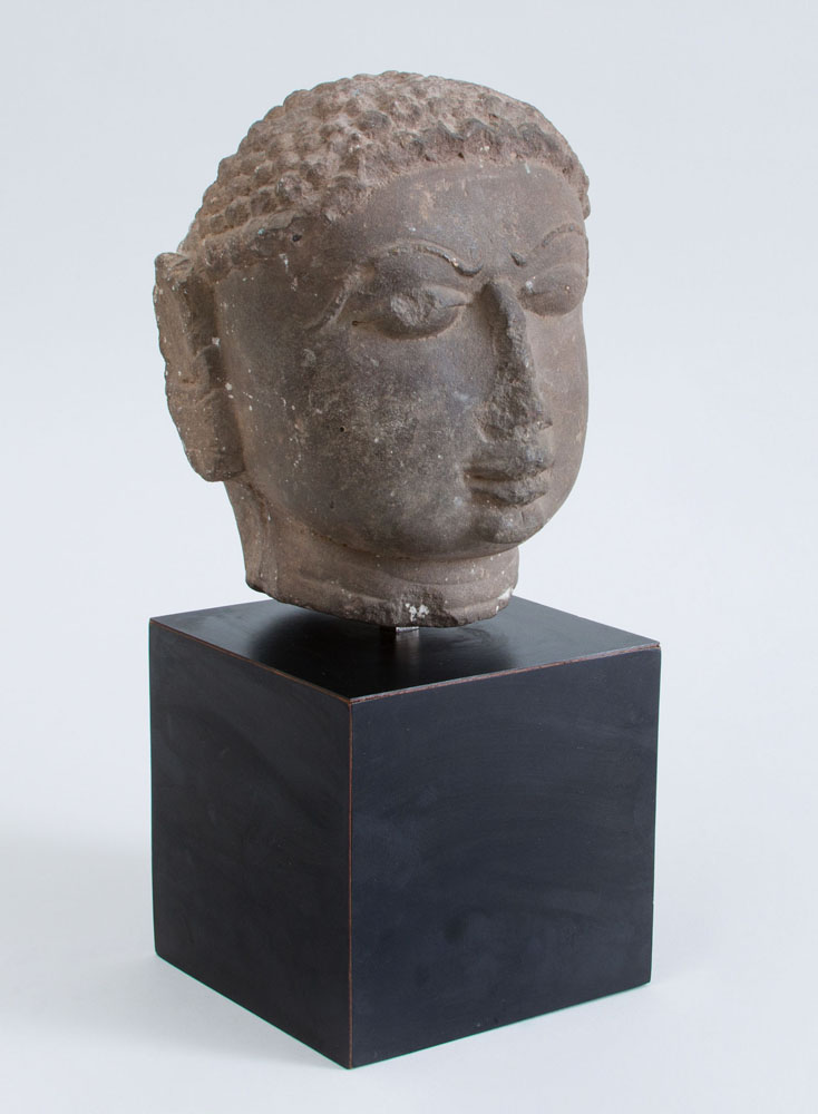 Appraisal: WESTERN INDIAN CARVED BLACKSTONE HEAD OF A JINA RAJASTHAN x