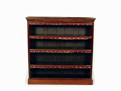 Appraisal: A late Victorian mahogany open bookcase the ribbed moulded frieze