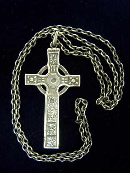 Appraisal: ALEXANDER RITCHIE - CROSS PENDANT AND CHAIN silver cast as