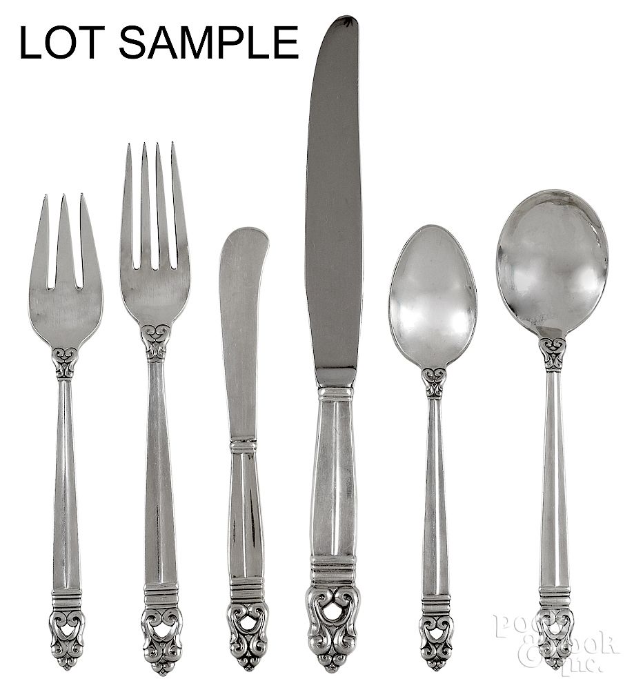 Appraisal: International sterling silver flatware service International sterling silver Royal Danish