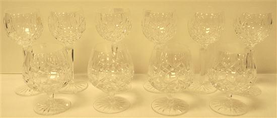 Appraisal: Six Waterford long stem wine glasses signed on base approx