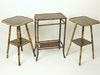 Appraisal: STANDS - Lot of three Victorian bamboo stands with painted