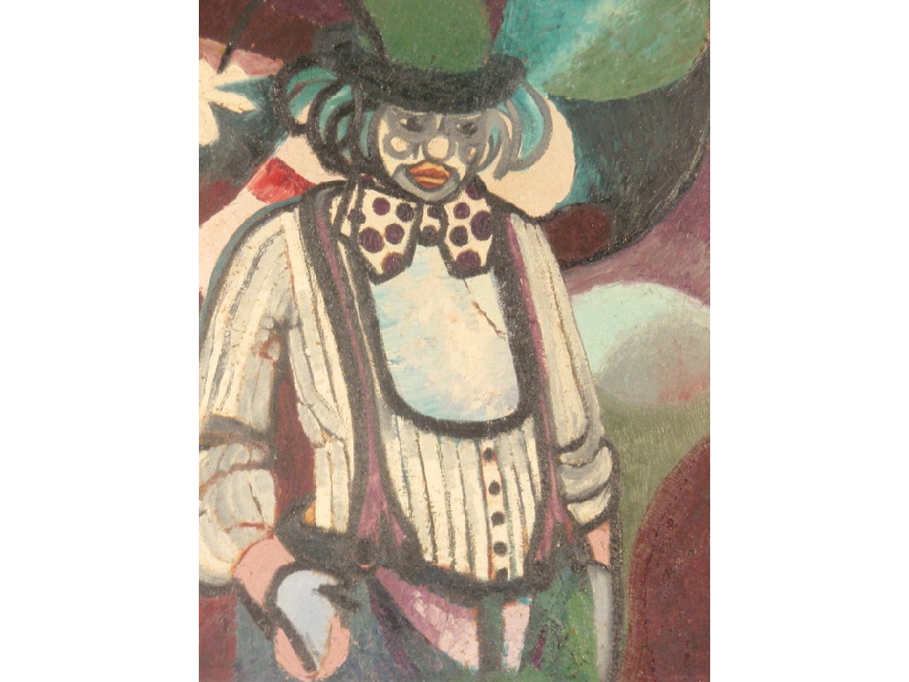 Appraisal: Style of Maccabe study of pensive clown oil on canvas