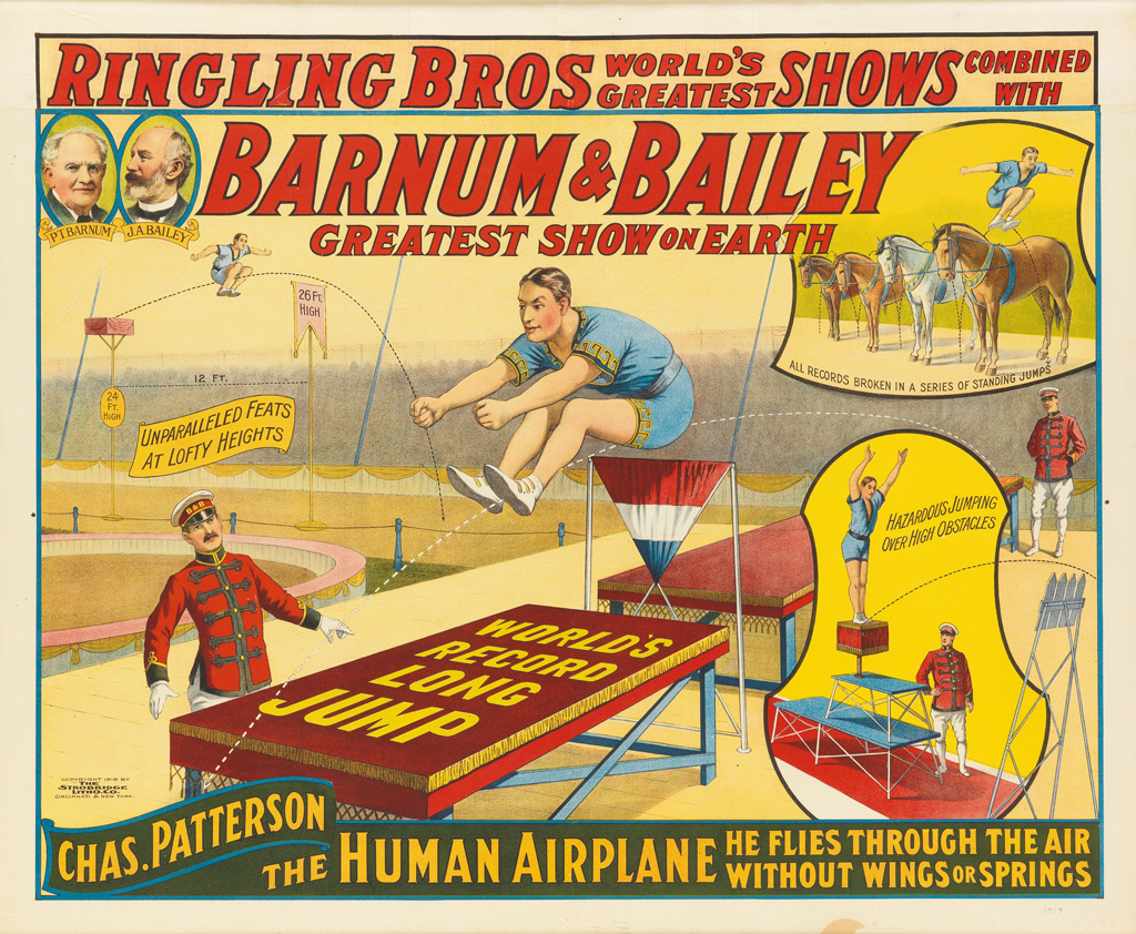 Appraisal: DESIGNER UNKNOWN BARNUM BAILEY CHAS PATTERSON THE HUMAN AIRPLANE x