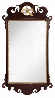 Appraisal: Chippendale Style Mahogany and Parcel Gilt Mirror late th century