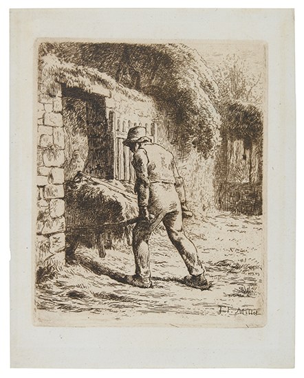 Appraisal: JEAN-FRAN OIS MILLET Le Paysan rentrant du Fumier Etching on