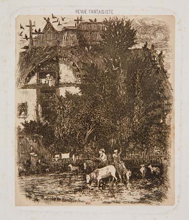 Appraisal: RODOLPHE BRESDIN La Maison la fa ade courb e Etching