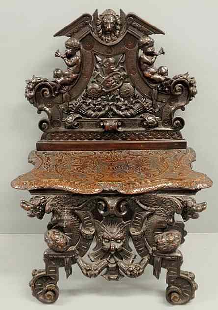 Appraisal: Finely carved Asian ebonized bench c with cherubs masks and