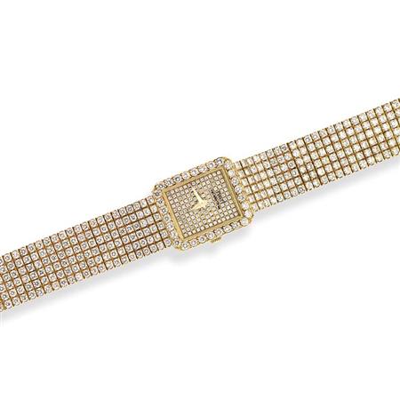 Appraisal: Gold and Diamond Wristwatch Piaget Estimate -