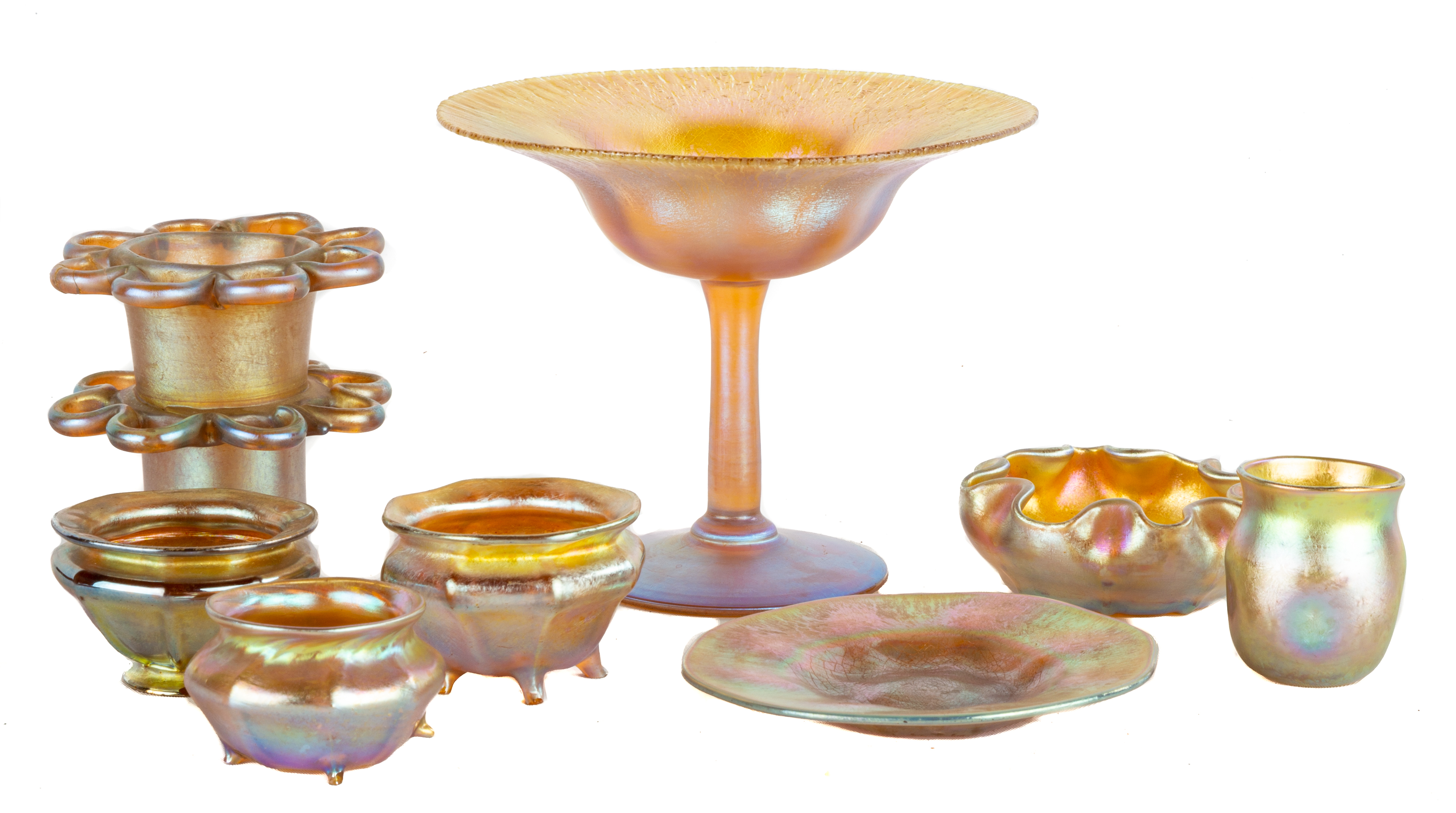 Appraisal: TIFFANY STUDIOS NEW YORK FAVRILE CABINET PIECES Early th century