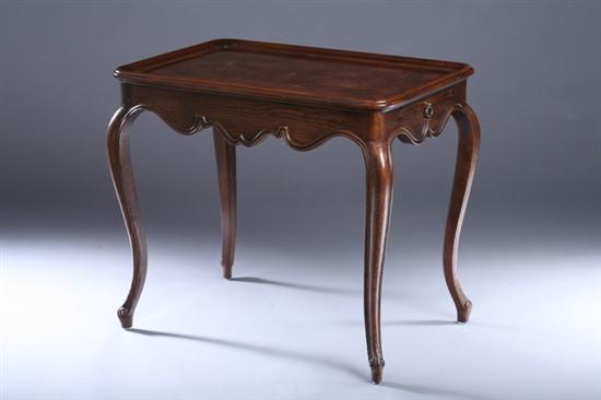 Appraisal: LOUIS XV PROVINCIAL STYLE BURLED ELM TEA TABLE th century