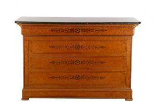 Appraisal: Biedermeier Style Bird's Eye Maple Veneer Dresser Continental mid to