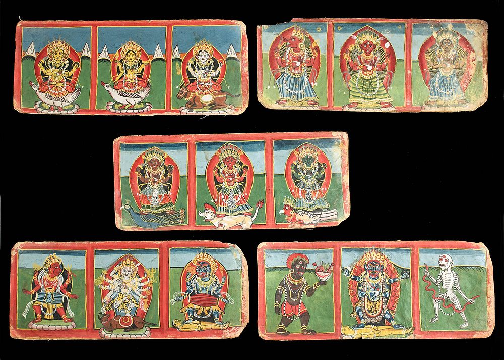 Appraisal: Five th C Nepalese Paper Hindu Manuscript Pages Originally Listed