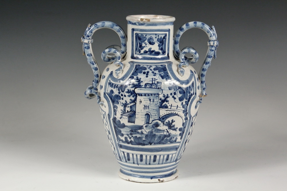 Appraisal: DUTCH FAIENCE POTTERY - Large Delft Vase dated initialed F