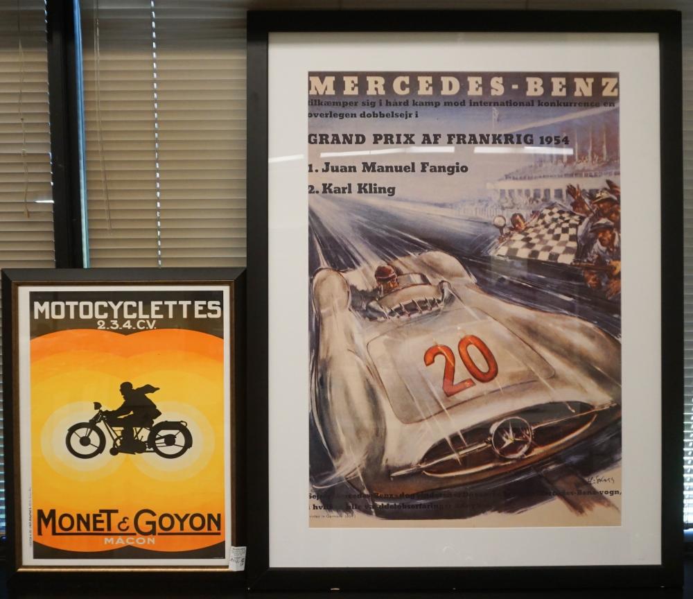 Appraisal: Two Reproduction Photolithograph Posters of Mercedes Benz Grand Prix at