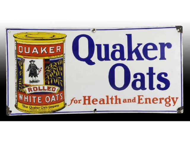 Appraisal: Quaker Oats Early Porcelain Sign Description Made in Germany Heavily