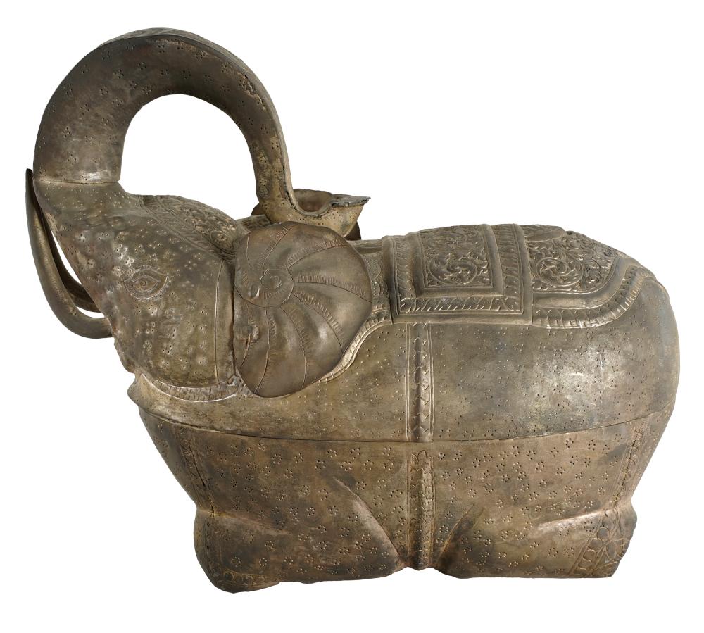 Appraisal: CAMBODIAN METAL ELEPHANT-FORM BOXunsigned in two parts Condition wear throughout