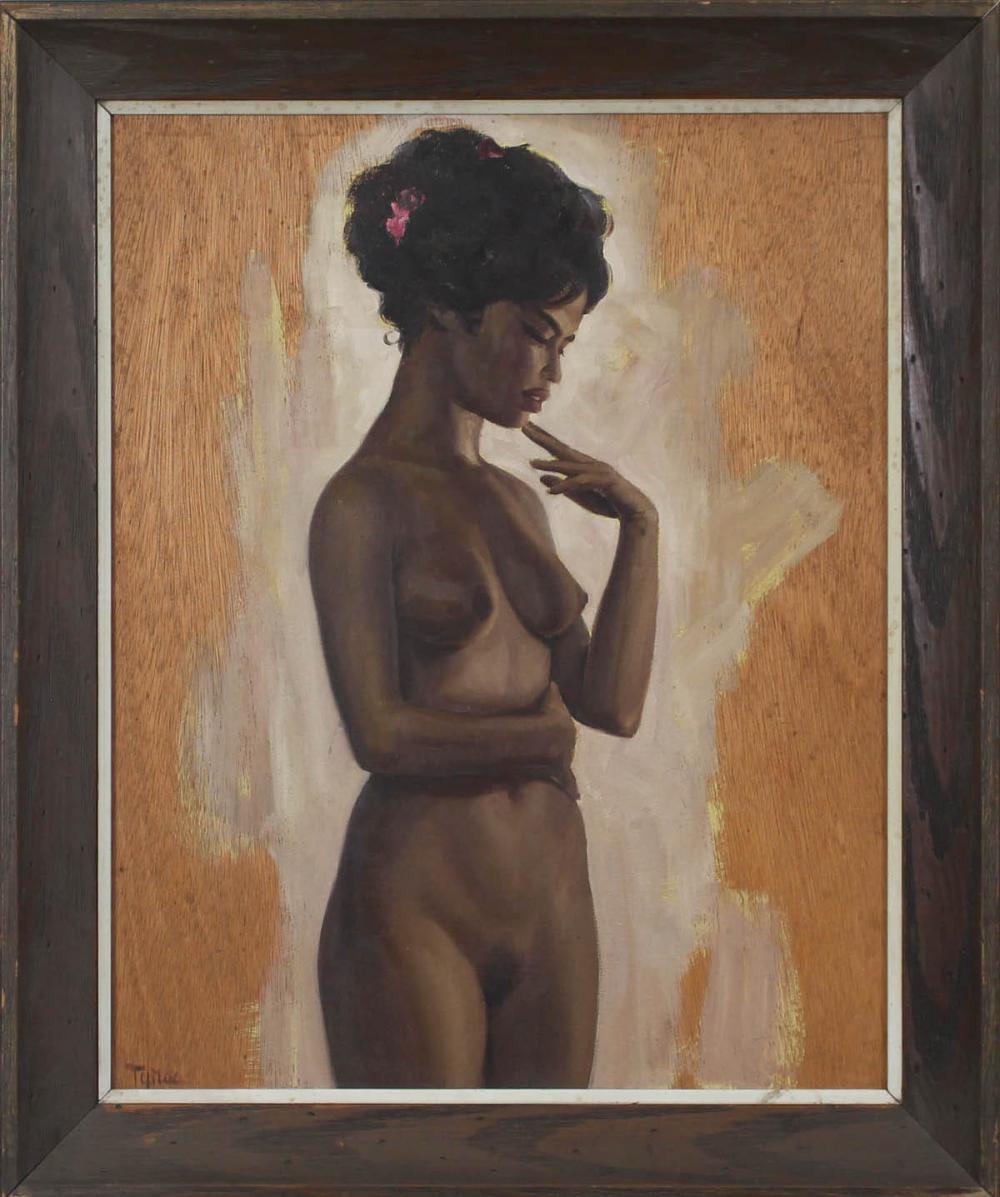 Appraisal: RALPH BURKE TYREE Hawaii - oil on board Tam nude