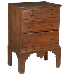 Appraisal: BUCKS COUNTY CHEST th c Pennsylvania Cherry Small Four-Drawer Chest