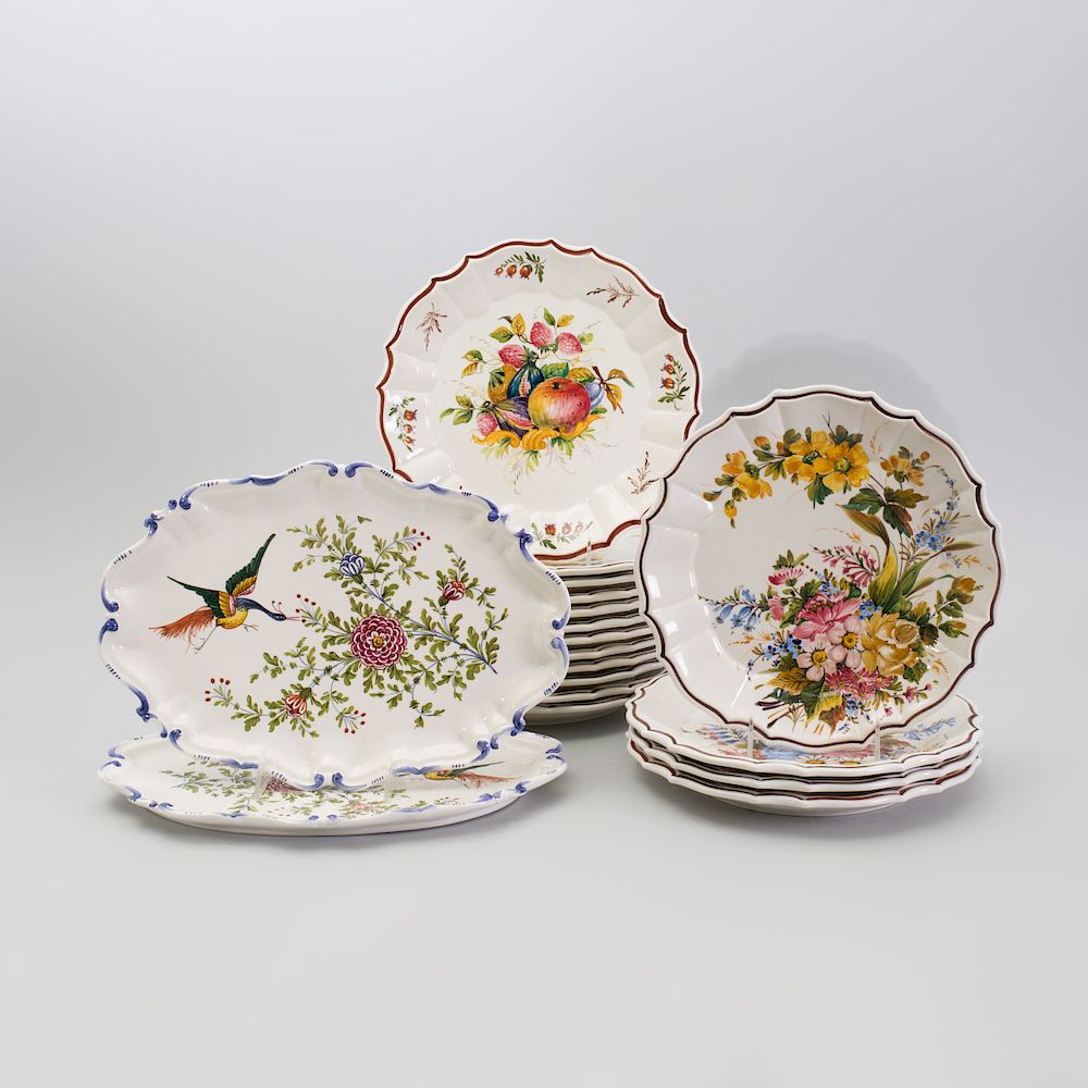 Appraisal: Pair of Modern Modern Italian Majolica Tablewares Marked in underglaze