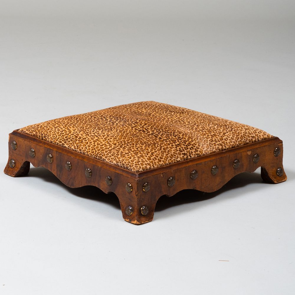 Appraisal: Late Victorian Brass-Mounted Walnut Foot Stool x x in Property