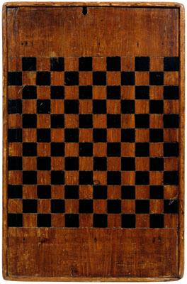 Appraisal: Painted wooden game board one side with checkerboard other side