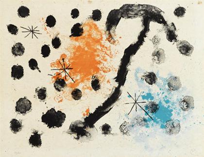 Appraisal: JOAN MIRO spanish - UNTITLED plate from album pencil signed