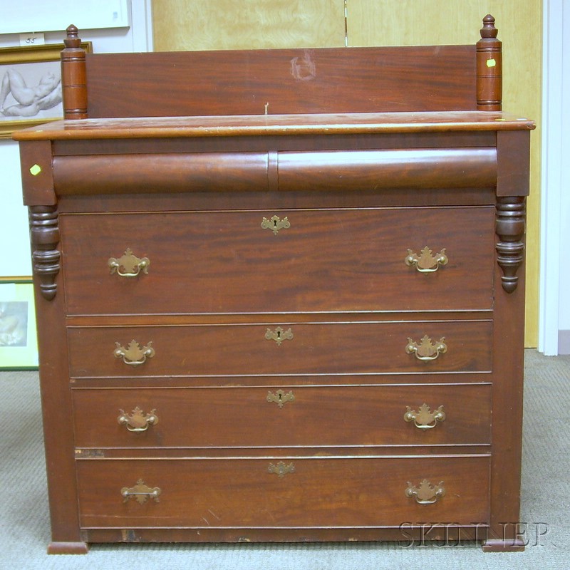 Appraisal: Empire Mahogany and Mahogany Veneer Bureau wd in