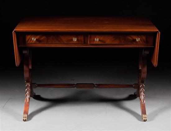 Appraisal: Charak American Classical style mahogany drop leaf sofa table in