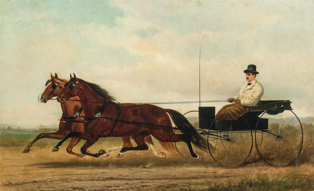 Appraisal: HENRY COLLINS BISPHAM American - Horses and Buggy oil on