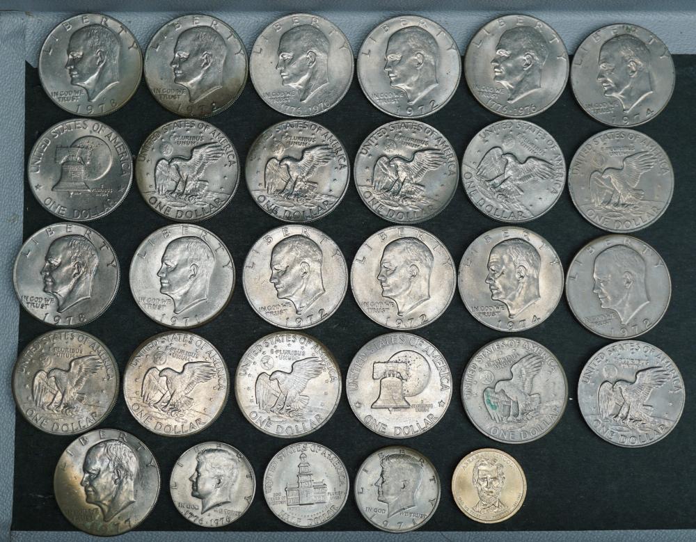 Appraisal: Small Collection of U S Coins Including Eisenhower dollars Kennedy