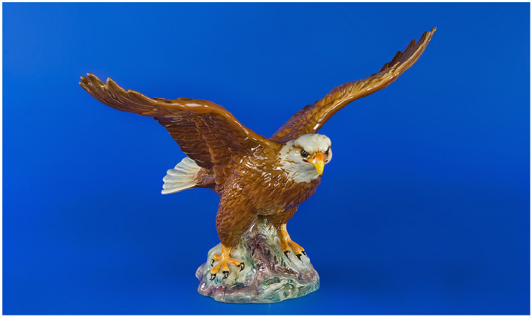 Appraisal: Beswick Bald Eagle Impressed No Wings Outstretched on a Rocky