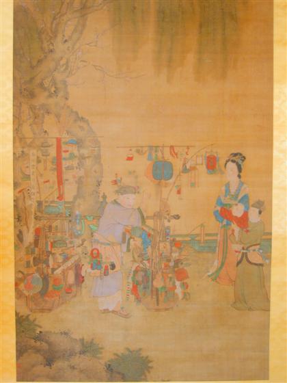 Appraisal: Fine and large Chinese painting qing dynasty Hanging scroll well