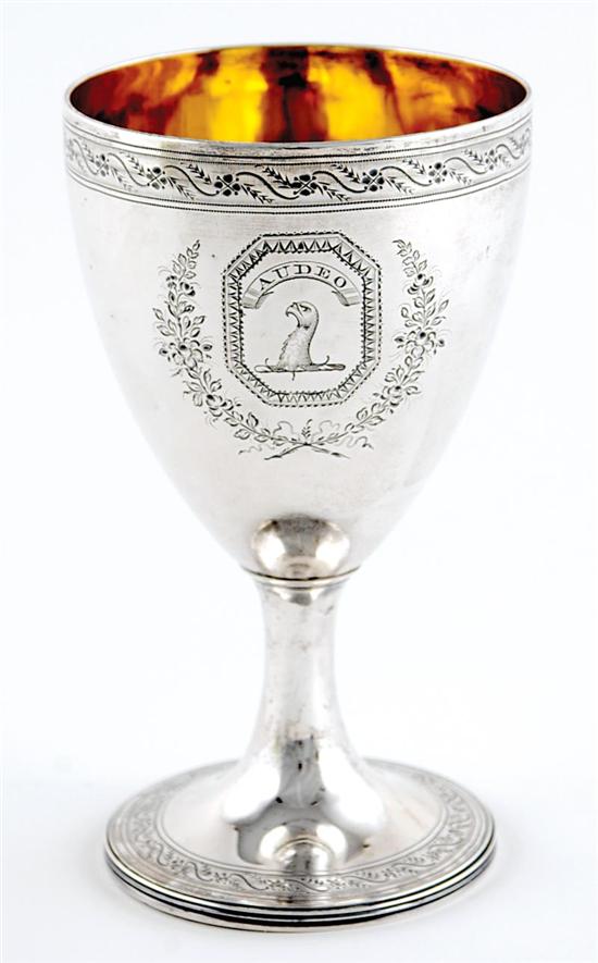 Appraisal: George III sterling chalice of Southern interest London dated bright-cut