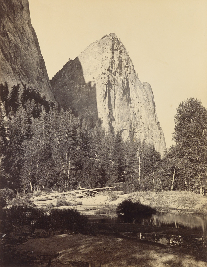 Appraisal: CARLETON WATKINS - Lower Cathedral Rock Yosemite Mammoth-plate albumen print