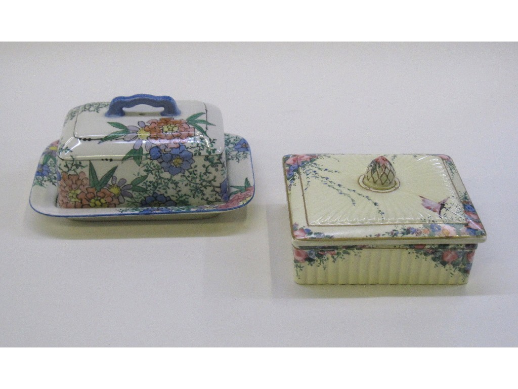 Appraisal: Helen Paxton Brown handpainted butter dish and a May Wilson