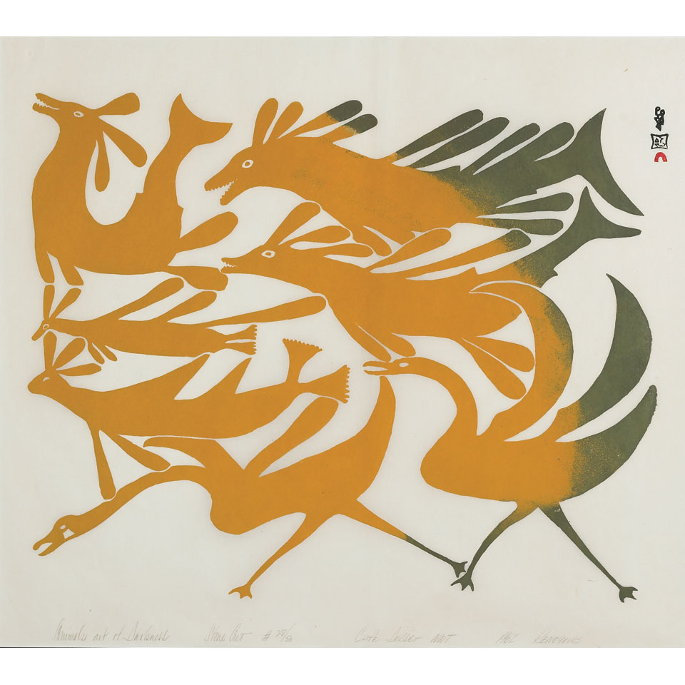 Appraisal: KENOJUAK ASHEVAK - E - Cape Dorset ANIMALS OUT OF