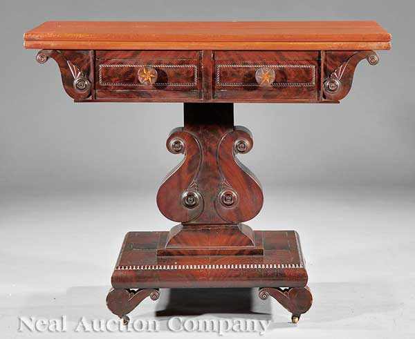 Appraisal: An American Late Classical Carved Mahogany Mixing Table c -