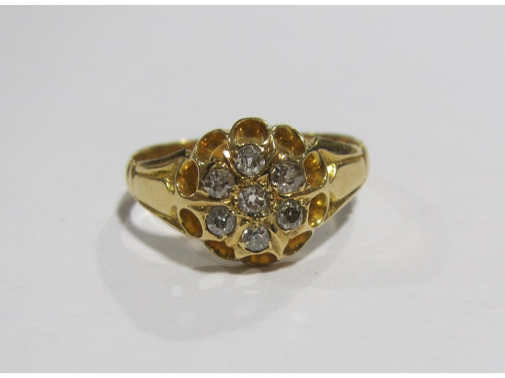 Appraisal: Victorian ct gold seven stone diamond flower head cluster ring