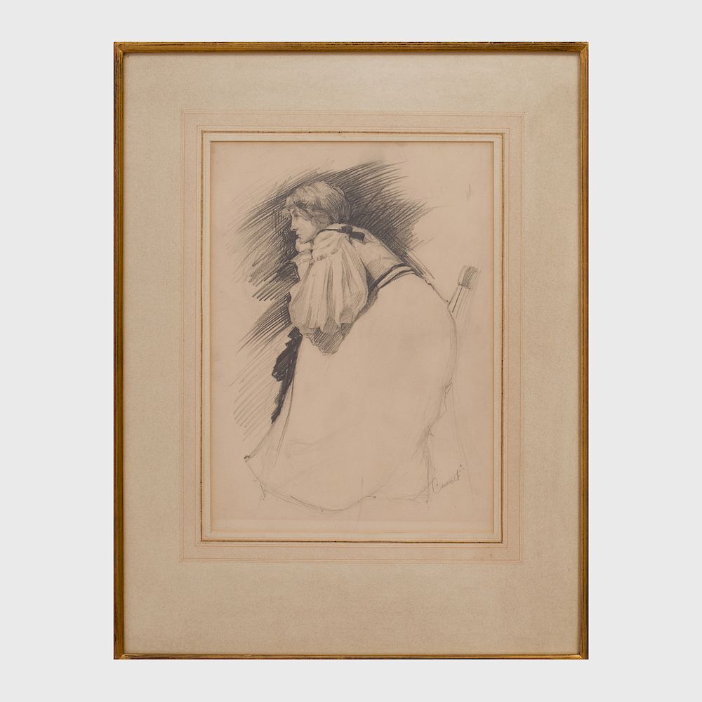 Appraisal: Gustave Cimiotti Jr - Seated Lady Facing Left Pencil on