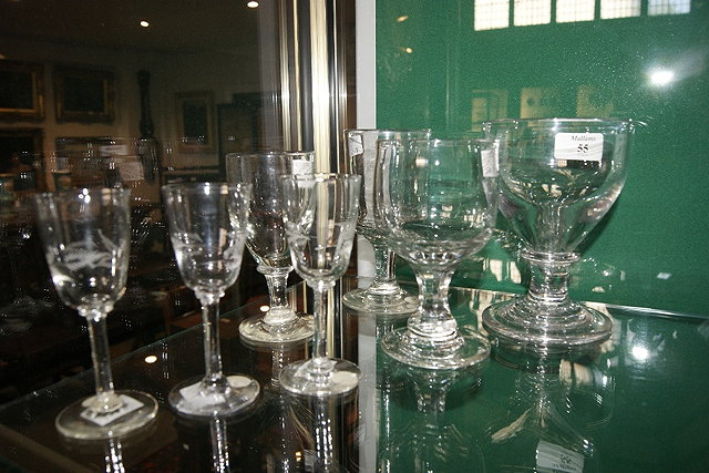 Appraisal: Seven pieces of Georgian glasswarecirca to include a rummer of