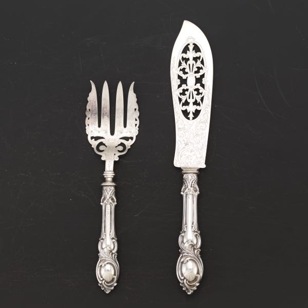 Appraisal: SET OF ENGLISH VICTORIAN STERLING FISH SERVERS BY JOHN GILBERT